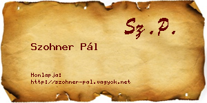 Szohner Pál névjegykártya