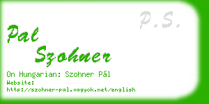 pal szohner business card