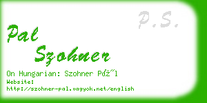 pal szohner business card